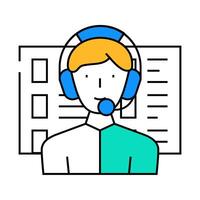 calling call center worker icon color illustration vector