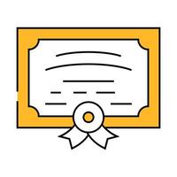 certificate or diploma of graduation icon color illustration vector