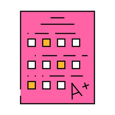test school icon color illustration