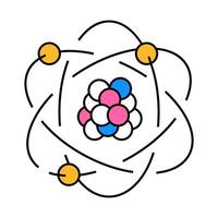 atom stem icon color illustration vector