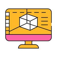 3d software icon color illustration vector