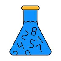 flask with numbers icon color illustration vector