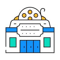 cinema building icon color illustration vector