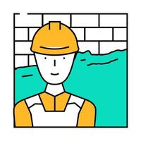plasterer worker icon color illustration vector
