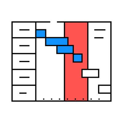 plan of time and tasks icon color illustration