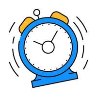 ringing alarm clock icon color illustration vector