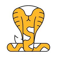 cobra snake icon color illustration vector