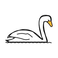 swan bird icon color illustration vector