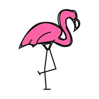 flamingo bird icon color illustration vector