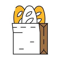 baguette bread icon color illustration vector