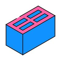 cement block icon color illustration vector