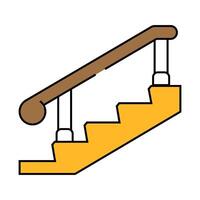 deck posts and handrails icon color illustration vector
