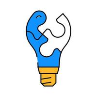 solution light bulb icon color illustration vector