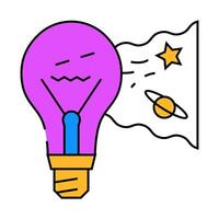 imagination light bulb icon color illustration vector
