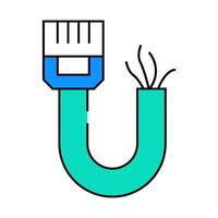 phone and data wire icon color illustration vector