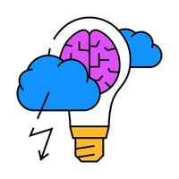 brainstorm light bulb icon color illustration vector