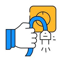 unplug socket icon color illustration vector