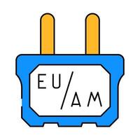 adapter socket icon color illustration vector
