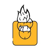 on fire socket icon color illustration vector