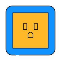 american socket icon color illustration vector