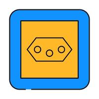 j type socket icon color illustration vector