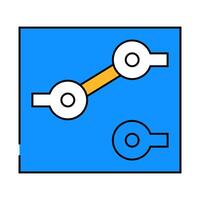 single pole double throw electric switch icon color illustration vector