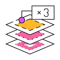 layers of napkins icon color illustration vector