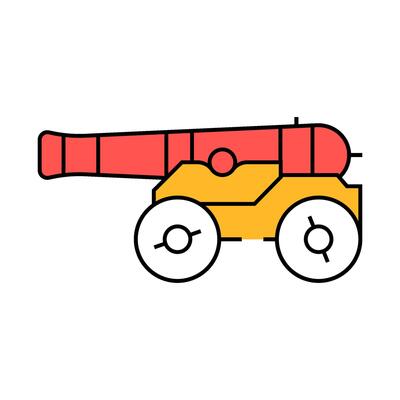 cannon weapon icon color illustration