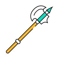ax weapon icon color illustration vector
