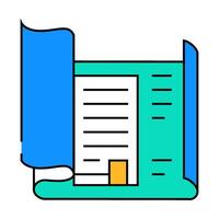 blueprint architect paperwork icon color illustration vector
