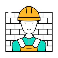 worker builder icon color illustration vector