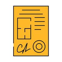 documents architect icon color illustration vector