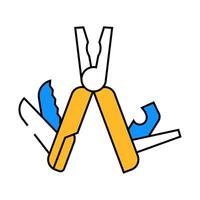 multitool hiker tool icon color illustration vector