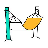 hammock for enjoying vacation icon color illustration vector