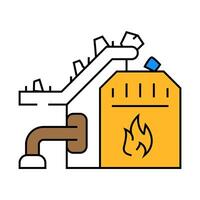 garbage incineration icon color illustration vector