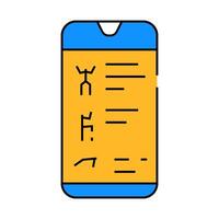 training app smartphone icon color illustration vector