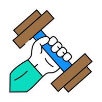 exercise with dumbbell icon color illustration vector
