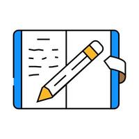 diary notebook icon color illustration vector