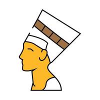nefertiti egypt queen icon color illustration vector