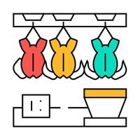 chicken processing icon color illustration vector