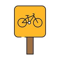 route for bicyclist icon color illustration vector