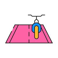 road riding on bicycle icon color illustration vector