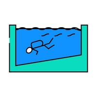 training in the pool icon color illustration vector