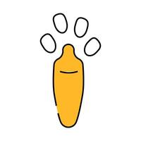 rabbit hoof print icon color illustration vector