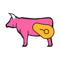 beef meat icon color illustration vector