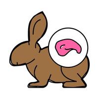 rabbit meat icon color illustration vector