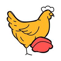 hen bird meat icon color illustration vector