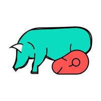 pork meat icon color illustration vector