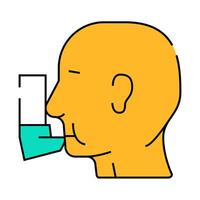 asthma health problem icon color illustration vector