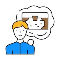 thoughts of treasure icon color illustration vector